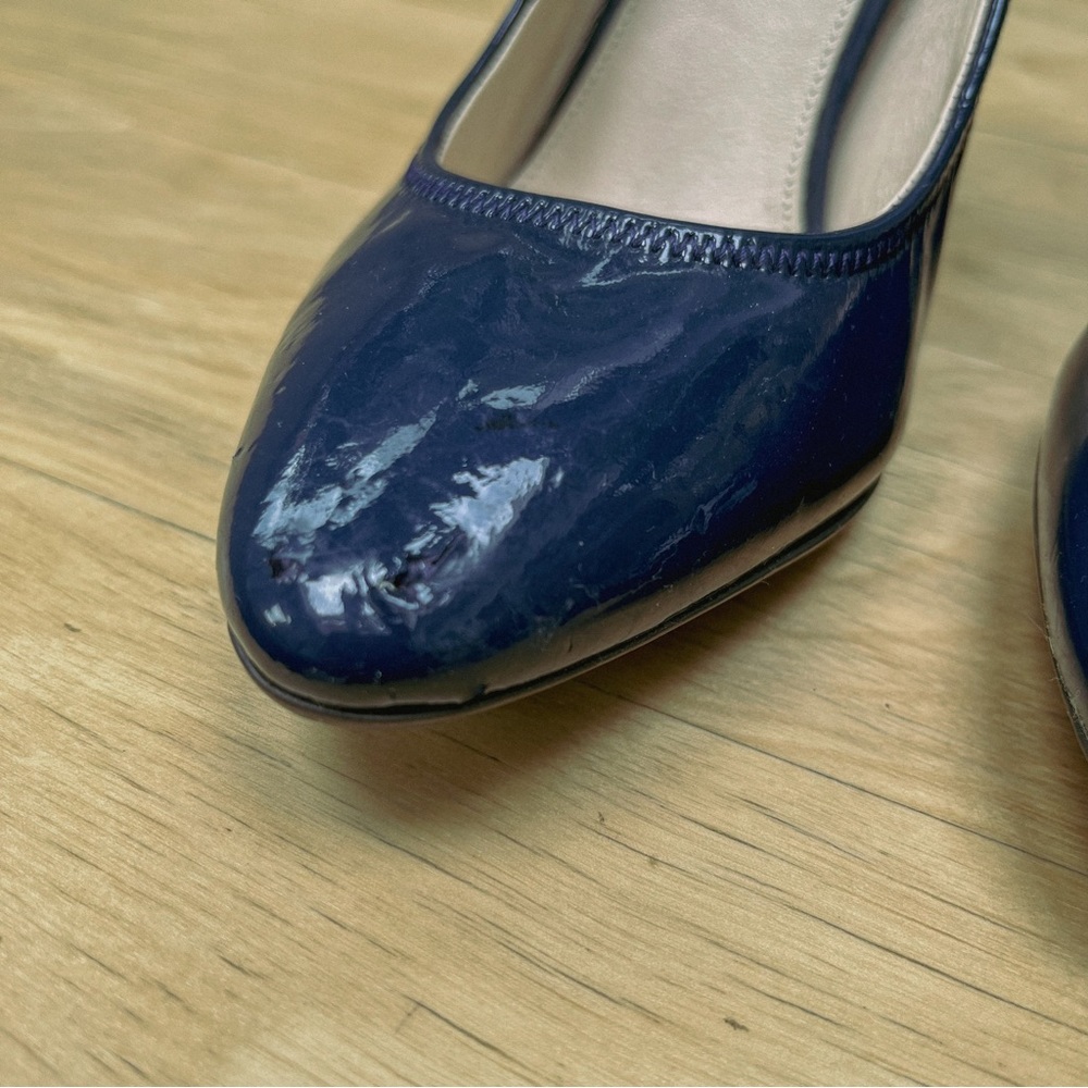PRADA Women's Blue Leather Patent Almond Toe Stiletto Court Shoes EU38.5 - Picture 6 of 7